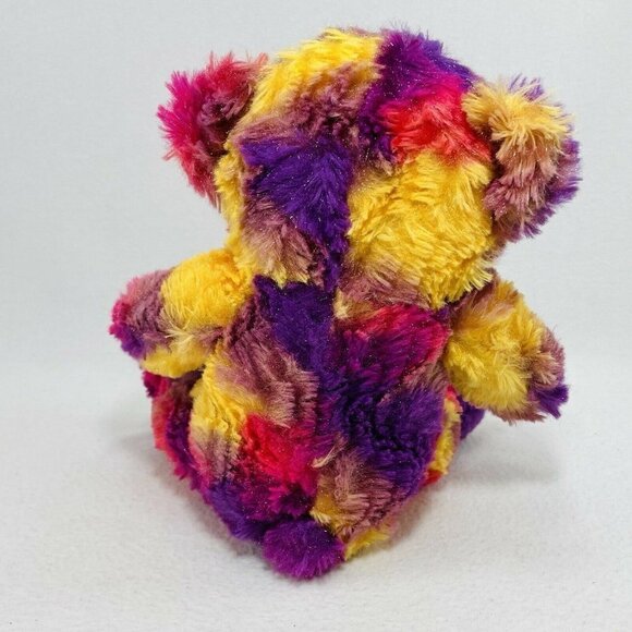 Kellytoy Colorful LGBT Rainbow Bear Plush 10” Sitter Pink Bow Heart Love Smile - Picture 2 of 10